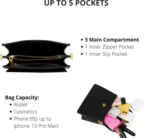 Vista 4 de Scarleton Gold Top Handle Satchel Purses for Women, Handbags for Women, Crossbody Bags for Women, Shoulder Bag Purse, H2084