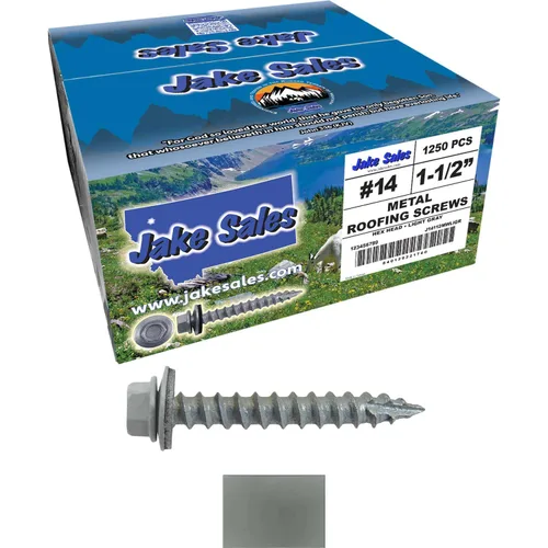 Vista 145 de TORNILLOS PARA TECHOS DE METAL #14: (250) Tornillos x 1" ABC GRIS Tornillo para techo de chapa metálica con cabeza hexagonal y arandela.