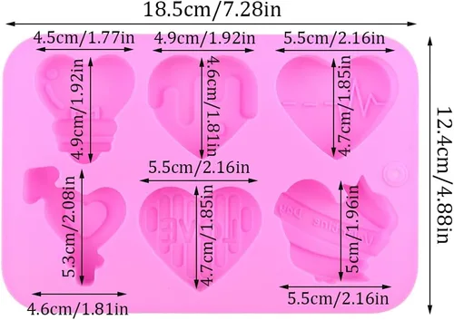 Vista 2 de Moldes de silicona de plástico para el día de San Valentín, moldes de silicona para dulces de corazones rosados, moldes de jabón, moldes de galletas