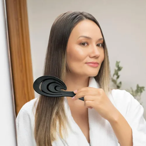 Vista 6 de Ninabella Cepillo orgánico desenredante para el cabello, para mujeres, hombres y niños, no tira del cabello, cepillos alisadores para cabello liso