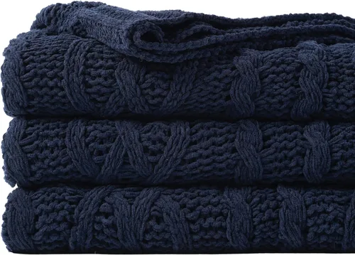 Vista 19 de Battilo Manta Negra para Sofá, Manta de Punto Cable para Cama, Silla, Decoración del Hogar, Manta de Chenilla Tejida Suave y Acogedora, Manta Negro