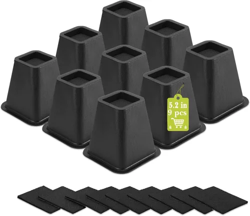 Vista 27 de Paquete de 12 elevadores de muebles de 1 pulgada, elevadores de cama ajustables resistentes para mesa, escritorio, sofá, gabinete, marco de cama