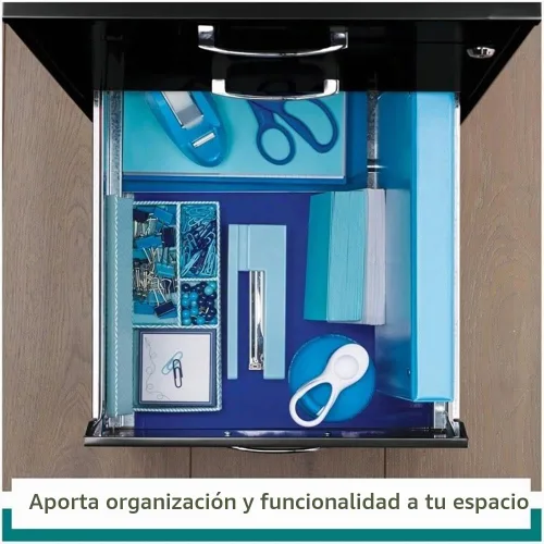 Vista 4 de Scranton & Co Archivador de metal con 3 cajones, 27.32 pulgadas de alto x 14.25 pulgadas de ancho x 18.00 pulgadas de profundidad, acabado blanco
