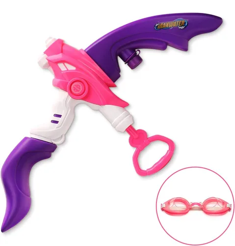 Vista 2 de SainSmart Jr. Pistola de agua para niños, juguete de arco con gafas de natación, juegos de lanzador súper remojador, actividad de verano al aire