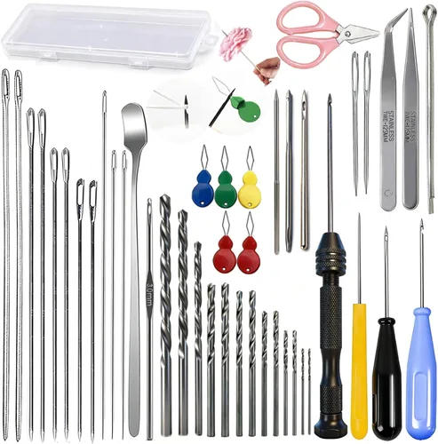 Vista 21 de Kit de 11 Piezas de Agujas para Velas, Herramienta de Inserción de Mecha Moldes Aguja Perforadora con Gancho con Ojo, Aguja para Mechas de Velas