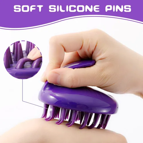 Vista 3 de Pines de silicona suave CELEMOON. Almohadillas para orejas de silicona ultrasuaves Lavables para masajes de gatos y cepillo para baño. Seguro y sin
