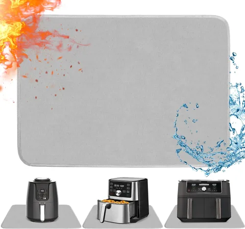 Vista 27 de Tapete resistente al calor para freidora de aire, tapete resistente al calor de 12 x 14 pulgadas para encimera, protector de encimera de silicona