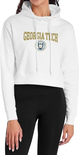 Vista 29 de Campus Lab Sudadera con capucha para mujer universitaria con licencia oficial de la colección Varsity White