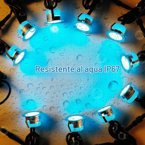 Vista 4 de Kit de luces LED para cubierta de bajo voltaje impermeable IP65 Φ1.22" Lámpara empotrable LED en el suelo de iluminación exterior jardín patio patio