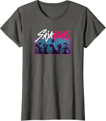 Vista 6 de Camiseta Oficial de KPop Demon Hunters Saja para Niños Negro