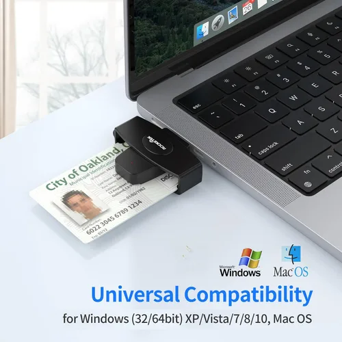 Vista 3 de USB C DOD Militar USB Acceso Común CAC Lector de Tarjetas Inteligentes y Lector de Tarjetas SIM ID CAC Lector de Tarjetas Compatible con Mac