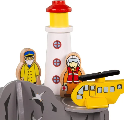 Vista 5 de Bigjigs Rail Túnel de 4 vías del faro - Juego de tren de madera Accesorios