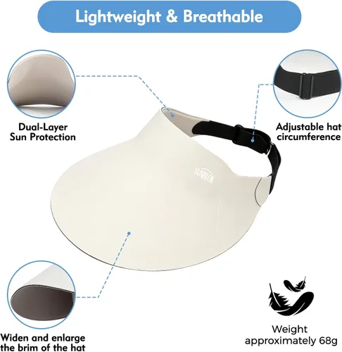 Vista 6 de Visera solar para mujer Negro