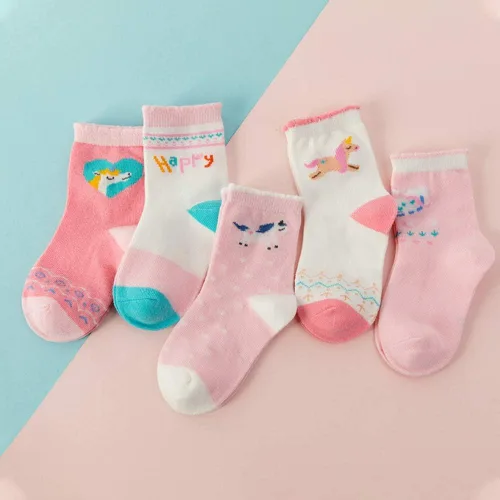 Vista 2 de Nuziku Calcetines de algodón para niñas pequeñas, 10 pares