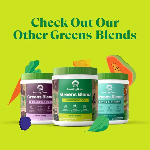 Vista 7 de Amazing Grass Kidz Superfood: Vegetales orgánicos, frutas y verduras, polvo de raíz de remolacha y probióticos para niños saludables, explosión