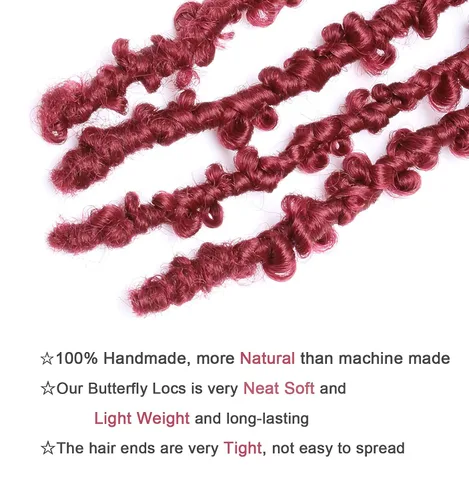 Vista 4 de Leeven Cabello de ganchillo de 12 pulgadas de color marrón mariposa 30#