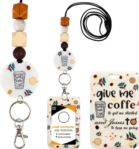 Vista 20 de Cordones para Profesores para Tarjetas de Identificación - Llavero Bohemio de Silicona con Cuentas Separables, Accesorios para Mujeres, Lindo
