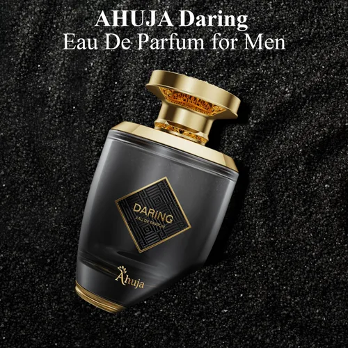 Vista 6 de AHUJA Daring Eau De Parfum de 3.4 onzas líquidas – Perfume de larga duración para hombres con pimienta y cítricos, geranio y pachulí – Fragancia