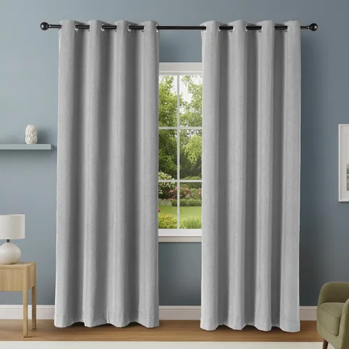 Vista 16 de Amazon Basics Cortinas 100% opacas con ojales, 2 paneles, 52 x 84 pulgadas, beige