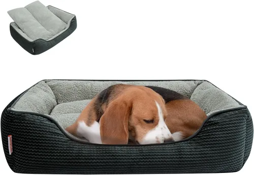 Vista 19 de Miguel Cama lavable para perros y gatos con cojín extraíble para perros medianos y pequeños, sofá cama para mascotas fácil de lavar con cojín Negro