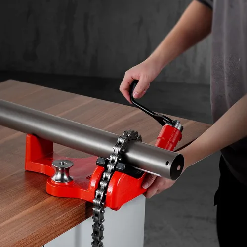 Vista 8 de VEVOR Mordaza de cadena de tubo resistente, capacidad de tubo de 1/2" a 8", cadena robusta de 34.6" y base de hierro fundido, sujeción de tubo