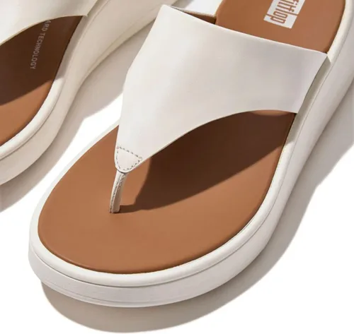 Vista 2 de FitFlop F-Mode Sandalias de cuero con punta plana Crema