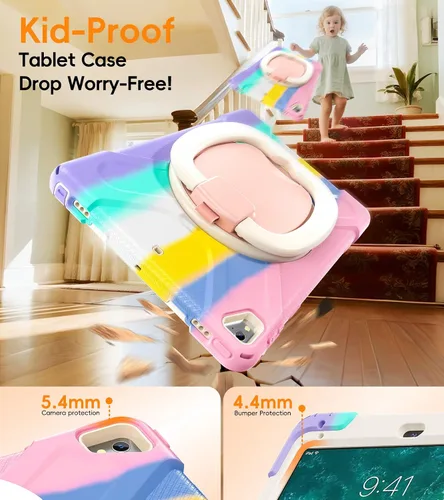 Vista 4 de BATYUE Funda para iPad de 6ª generación de 9.7 pulgadas 2018, iPad 5ª generación 2017, iPad Air 2/iPad Pro de 9.7 pulgadas, funda protectora a