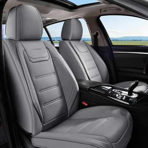 Vista 18 de Coverado Juego completo de fundas de asiento de automóvil, protector impermeable para asiento de automóvil, cojín de asiento de cuero, fundas