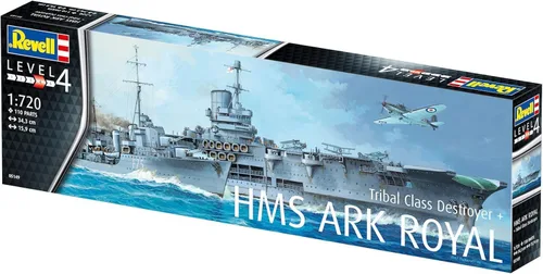Vista 10 de Revell de Alemania 05149 HMS Ark Royal & Tribal Destroyer