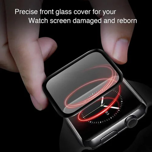 Vista 5 de Protector de pantalla para Apple Watch Series 2/3 de vidrio templado de 1.496 pulgadas, resistente a los arañazos, kit de reparación de repuesto, 1