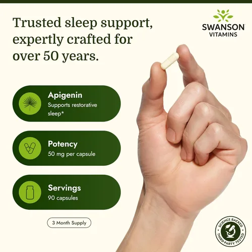 Vista 3 de Swanson Apigenina, 0.0018 oz, 90 cápsulas