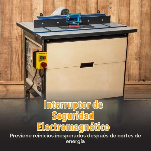 Vista 4 de POWERTEC Interruptor magnético de 120 V, 18 A con cable de alimentación de 5.5 pies para mesa de router, montaje fácil en banco de trabajo