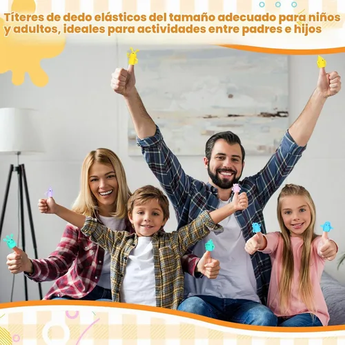 Vista 6 de 80 marionetas de dedo monstruo de goma suave elástico Fidget