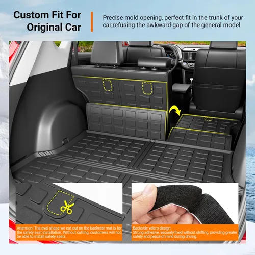 Vista 2 de powoq Alfombrilla de Maletero Compatible con Toyota RAV4 2013 2014 2015 2016 2017 2018 Forro de Carga para Todo Clima Alfombrilla de Respaldo