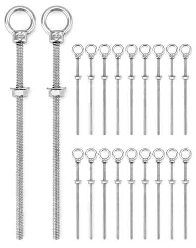 Vista 18 de QWORK Cáncamos roscados, paquete de 5, 3/4" x 4" tornillos de acero inoxidable de grado marino para hombro