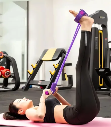 Vista 7 de 21 Bandas de Resistencia para Fitness - 4 Tubo Pedal Tirador de Tobillo - 2023 Nuevo Juego de Bandas Elásticas para Sentadillas y Estiramiento
