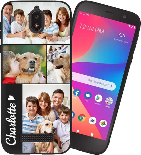 Vista 2 de Styletify Funda de teléfono personalizada para Blu View 2, collages de múltiples imágenes, funda personalizada con texto fotográfico, a prueba