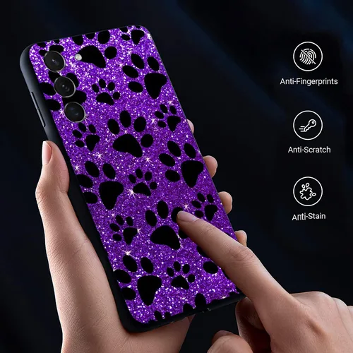 Vista 2 de Funda compatible con Samsung S20 FE, funda protectora de TPU a prueba de golpes, color morado y negro