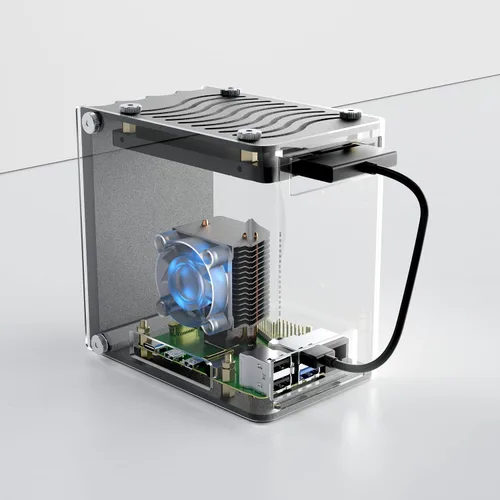 Vista 8 de Vilros Raspberry Pi Reveal - Una carcasa de escritorio compatible con Raspberry Pi estilo torre con refrigeración integrada