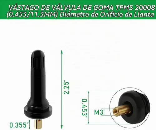 Vista 3 de CDWTPS TPMS 20008 - Vástago de válvula de neumático, goma a presión sin