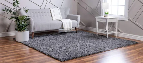 Vista 242 de Unique Loom Colección Davos Shag - Alfombra Lino
