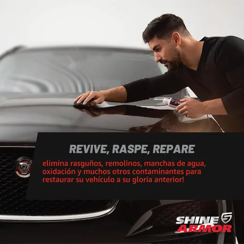 Vista 5 de SHINE ARMOR Removedor de Arañazos para Coche, Protección y Eliminación de Remolinos, Abrillantador 4oz