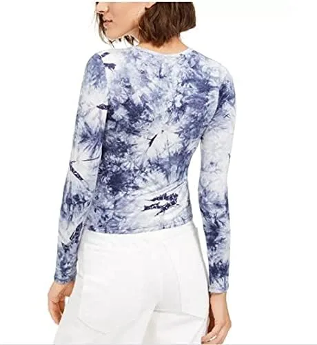 Vista 2 de Juniors Manga Larga Tie Dye Top Azul Talla XL, Azul