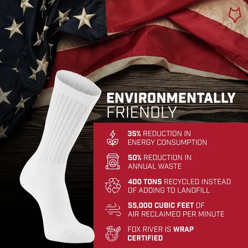 Vista 6 de Fox River Wick Dry Classic White Crew Calcetines de humedad para hombres y mujeres con suela totalmente acolchada