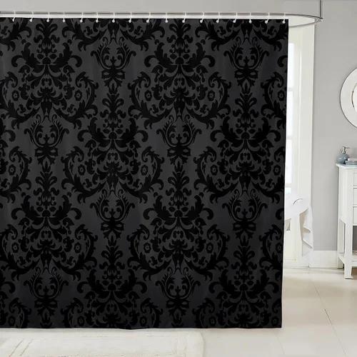 Vista 13 de Erosebridal Cortina de Ducha de Dinosaurio de Dibujos Animados 3D para Niños Varones Adultos Baño Selva Dino Tela Cortina de Baño 72" An x 72 L