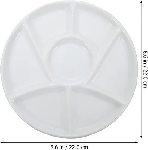 Vista 6 de EXCEART Bandeja de pintura de porcelana de cerámica Bandeja de mezcla de cerámica Placas de pintura de acuarela Bandeja de pintura de acuarela Placa