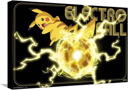 Vista 5 de Trends International Pokémon - Póster de pared de Pikachu, 22.37 x 34.00 pulgadas, lienzo estirado