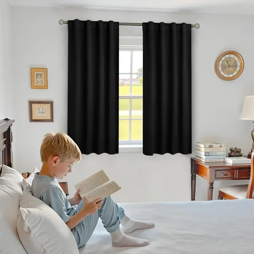 Vista 8 de BGment Cortinas de café de 24 pulgadas de largo para media ventana, 34 x 24 pulgadas, cortinas opacas cortas de privacidad, aislamiento térmico