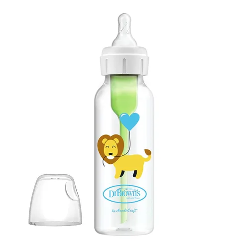 Vista 7 de Dr. Brown's Natural Flow Anti-Colic Options+ Biberones estrechos de 8 oz/8.5 fl oz, con boquilla de flujo lento de nivel 1, paquete de 6, juego