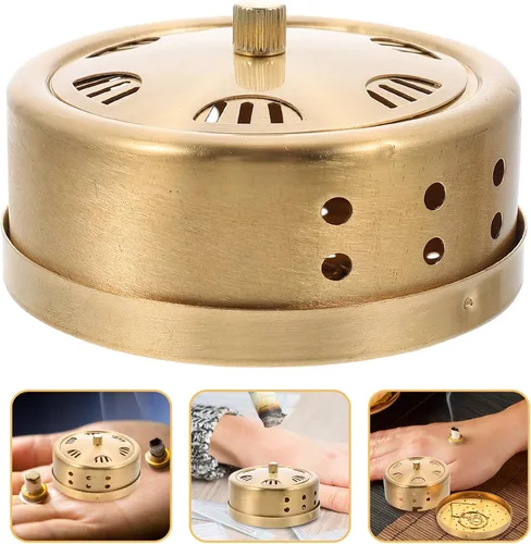Vista 8 de Mikinona Caja de moxibustión de cobre sin humo Moxa quemador ajustable Moxa Stick Holder Herramienta de terapia portátil para alivio y relajación